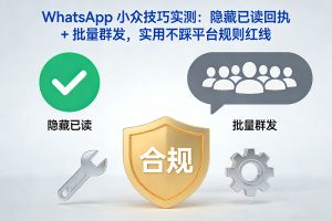 WhatsApp 小众技巧实测：隐藏已读回执 + 批量群发，实用不踩平台规则红线